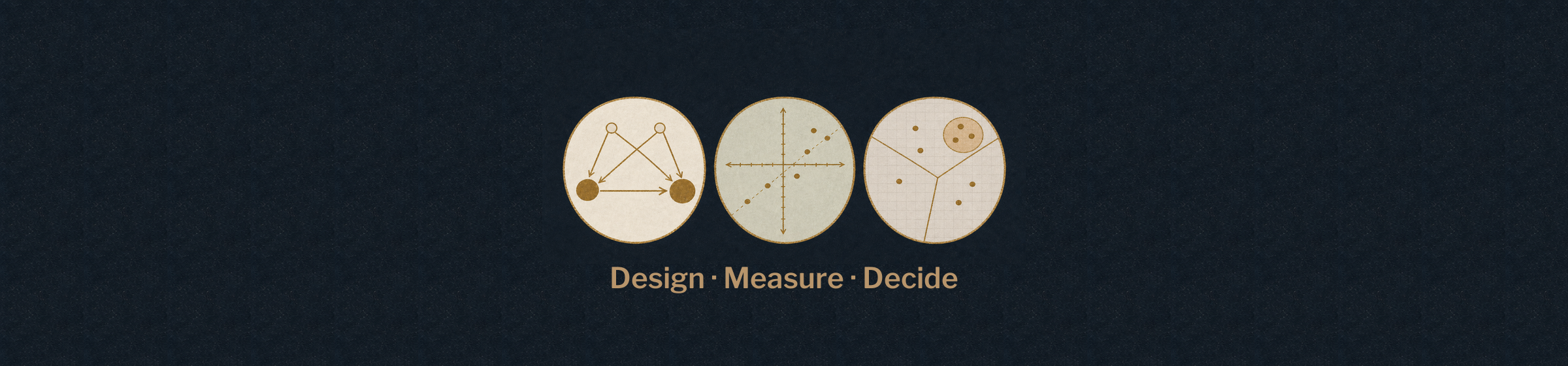 Design · Measure · Decide — causal design, evaluation, and decision frameworks for enterprise AI